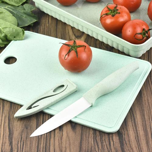 厂家销售陶瓷刀塑料果盘菜板四件套刀厨房刀具套装4件套 礼品刀具